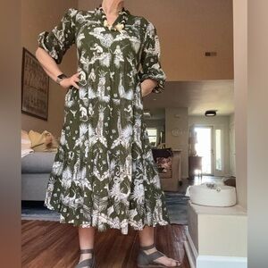 Floral Green Dress